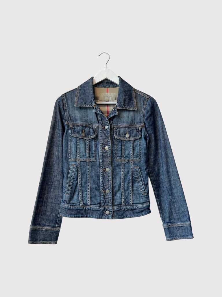 BURBERRY BLUE LABEL ユーズド加工 チェック デニムジャケット BURBERRY BLUE LABEL Denim Jacket Nova Check Size 38 USA XS/S