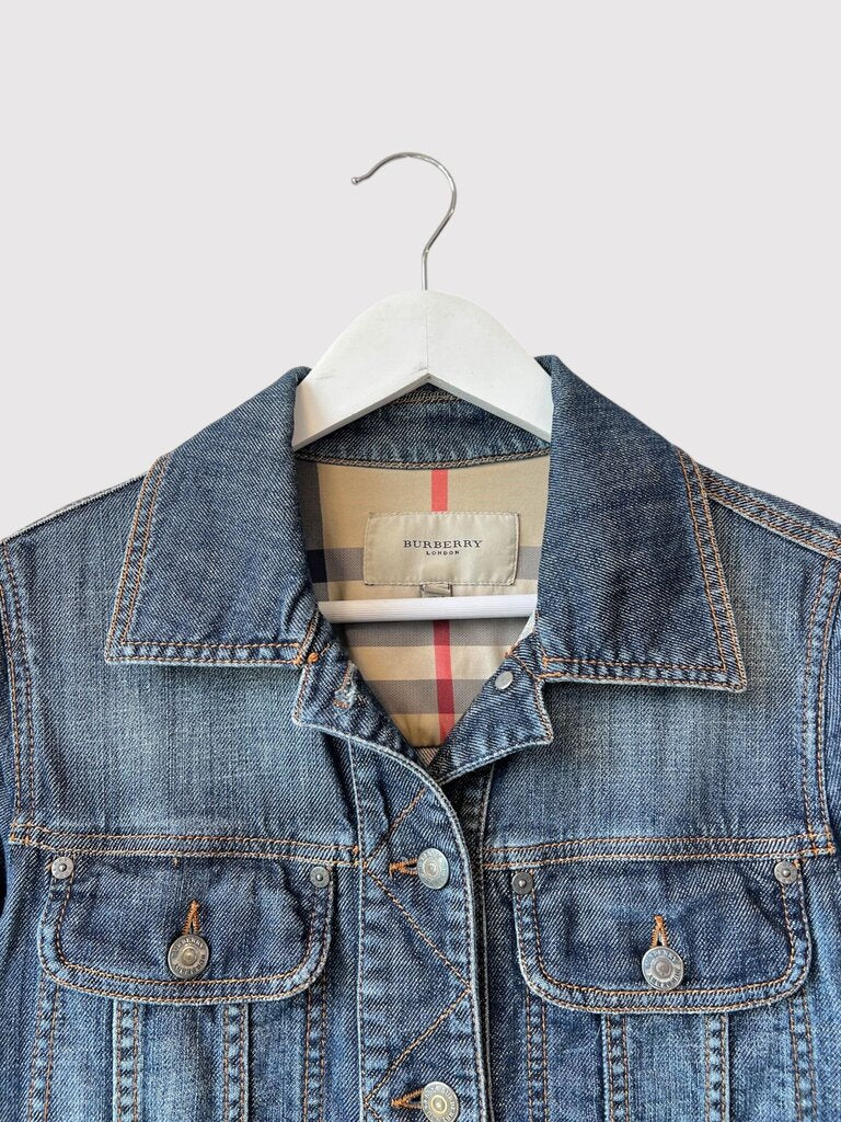 BURBERRY BLUE LABEL ユーズド加工 チェック デニムジャケット BURBERRY BLUE LABEL Denim Jacket Nova Check Size 38 USA XS/S