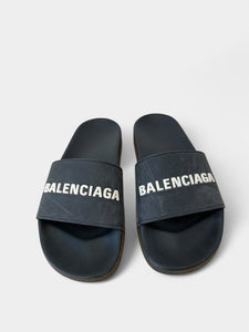 Balenciaga Logo Rubber Pool Slides