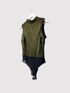Merci Lurex Mockneck Bodysuit NWT