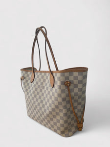 Louis Vuitton Neverfull MM Damier Azur with Pouch