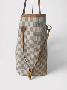 Louis Vuitton Neverfull MM Damier Azur with Pouch
