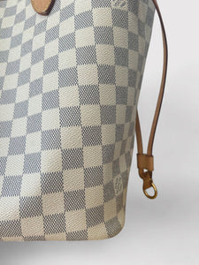 Louis Vuitton Neverfull MM Damier Azur with Pouch