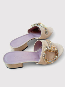 Gucci Suede Crystal Horsebit