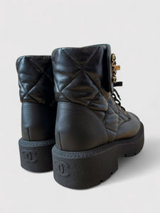 Chanel Quilted Combat Boot with BOX