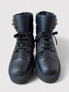 Chanel Quilted Combat Boot with BOX
